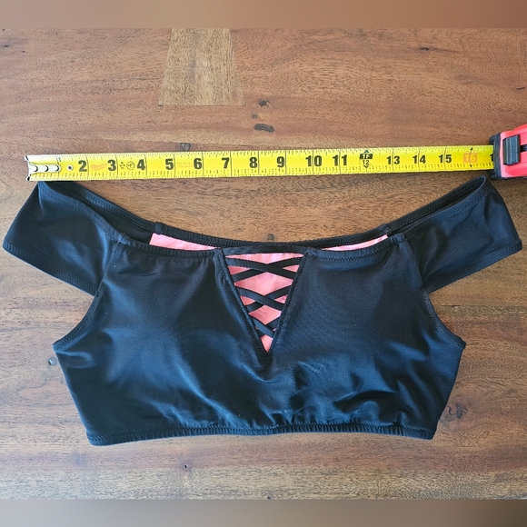 Pink by Victoria's secret black bathing suit top. Women's size large. - Picture 3 of 5